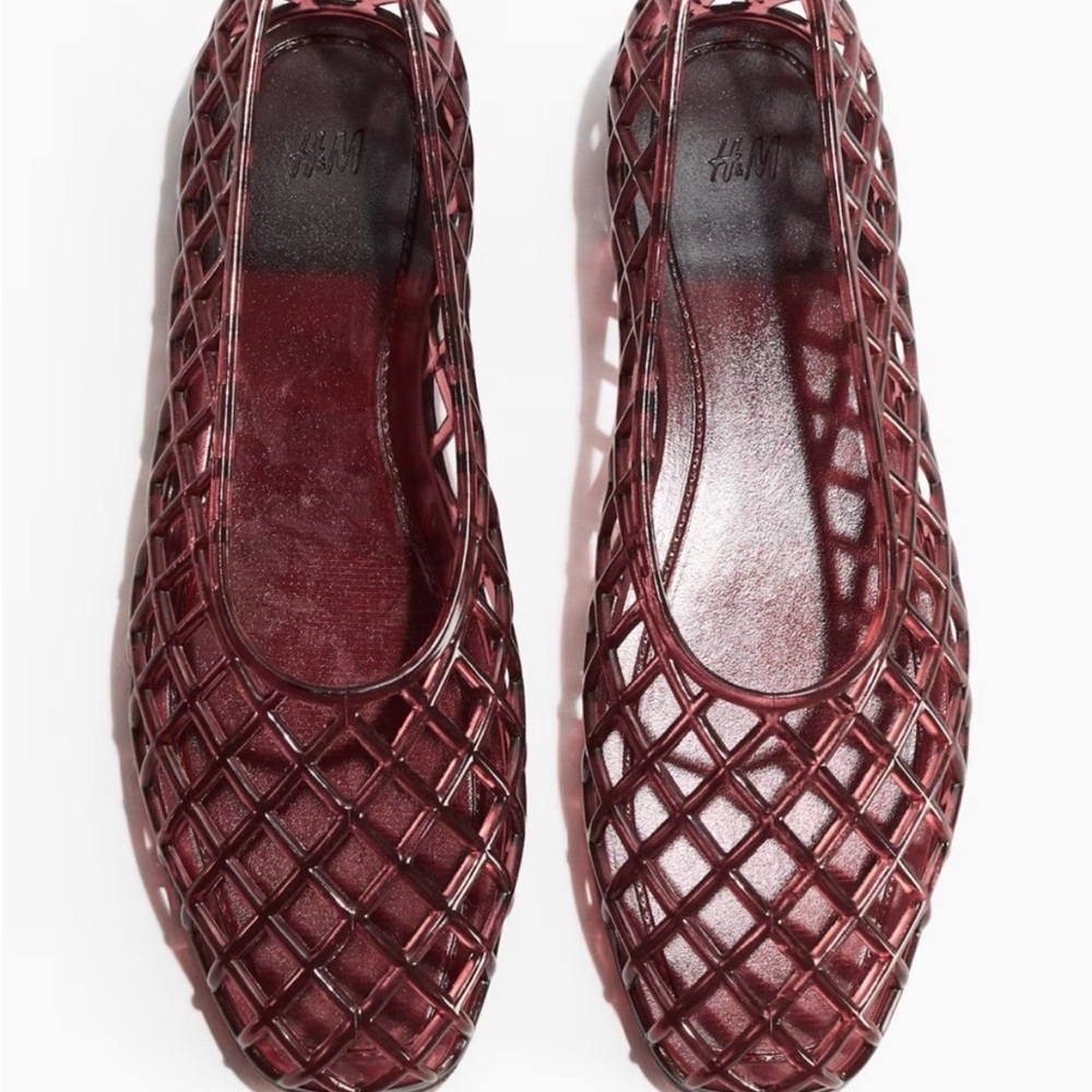 H&M dark red jelly ballet Flats